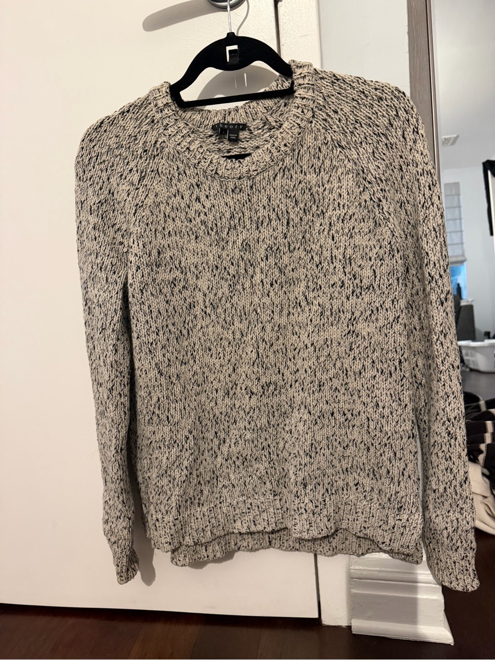 Theory Wool Speckled Gray Sweater